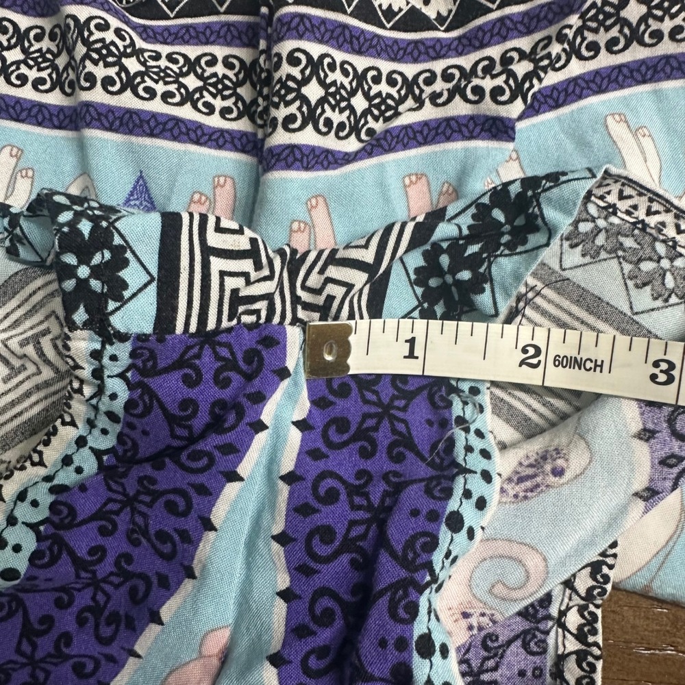 Rue21 Womens Blue Purple Elephant Print Boho Tassel Tie Romper Medium - Picture 5 of 7